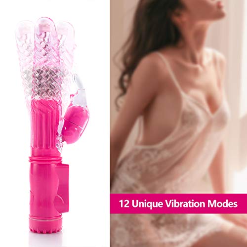 Portable 12 Thrusting Rotating Modes G~Spôt Vîb~rá~törs-Silicone Waterproof Rechargeable Massager