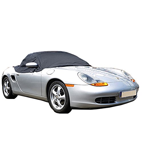 Custom-fit Soft Top Roof Protector Half Cover for Porsche Boxster 986-1997 to 2004 (Black)