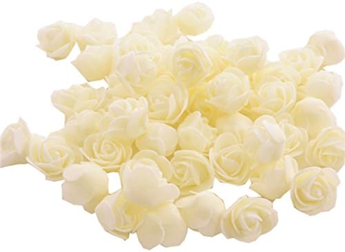 Foam Rose Handmade DIY Home Decoration Multi-use Artificial Flower (50pcs/lot) (Cream)