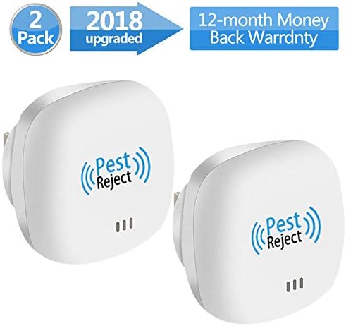 VNEED [2018 Upgraded] Ultrasonic Pest Repeller, Electronic Pest Repellent Plug in - Insects Repellent - Repels Mice, Bed Bugs, Mosquitoes, Spiders - mini size - Human/Pet Safe (2 PACK)