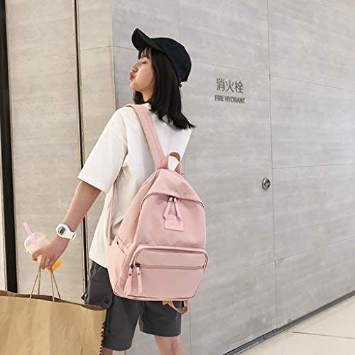 Excursion Sports Solid Color Zipper Backpack for Women, Girls Student Large Capacity Schoolbag Shoulder Bag, Lightweight Street Travel Camping Rucksack Satchel Daypacks