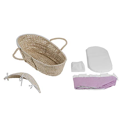 Hooded Baby Moses Basket with Liner, Sheet, and Pad - Thumbnail 4