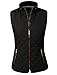 NE PEOPLE Womens Lightweight Wool Lined Quilted Zip JacketVest S3XL, Medium, NEWJ44BLACK