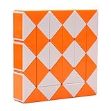 HJXD globle Magic Snake Twist Puzzle Twisty Toy Collection 36 Wedges Magic Ruler Orange