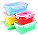 Collapsible Silicone Storage Set of 4 Plus Bonus Ice Tray - BPA Free, Microwave, Dishwasher And Freezer Safe Multicolor