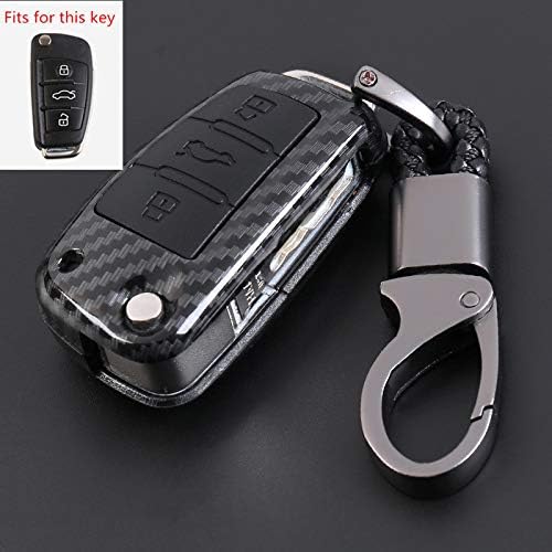 WULIM Carbon fiber car key case cover for Audi A3 8L 8P A4 B6 B7 B8 C6 4F RS3 Q3 Q7 TT 8L 8V S3