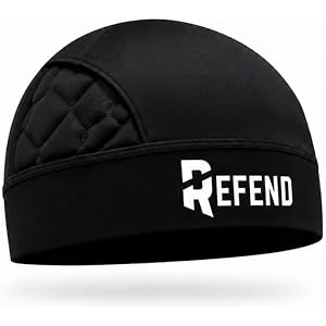 Football Skull Cap Padded, Helmet Liner with Crown Cushion, Comfort Fit, Breathable Lightweight Low Profile Beanie for Men Yo