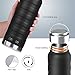 REYLEO Insulated Water Bottle with Straw Lid- 24 Oz Black, 2 Lids, 18/8 Stainless Steel Water Bottle, Keep Cold 24 Hours& Hot 8 Hours, Standard Mouth with Straw Lid