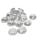 CYS EXCEL Clear Vase Fillers (1 Pound-Approx. 100) Multiple Color Choices Flat Marbles, Stone Centerpieces, Decorative Beads, Glass gems, 1LB
