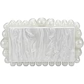 CUXVA Acrylic Evening Clutch Bag for Women Glitter Marble Purse Handbag for Wedding Party Prom