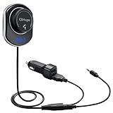 CSHope Bluetooth Receiver Car Adapter with FM Transmitter and Dual USB Car Charger Hands-Free Car Kits for Smartphones (Magnetic Mount, Black)