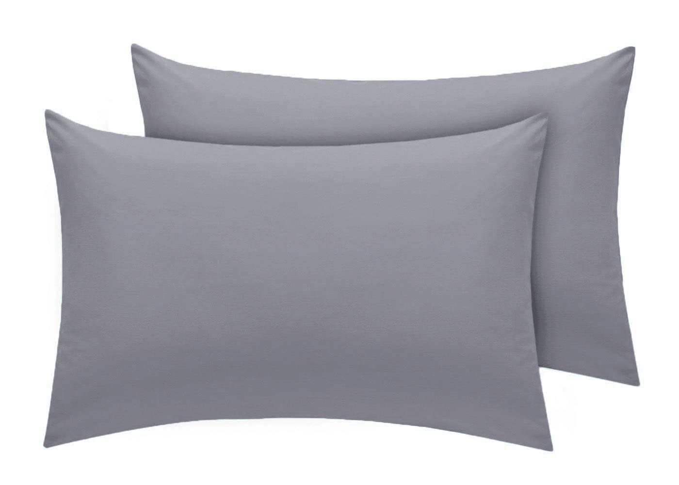 AmigoZone 2 Pack Egyptian Cotton 200 Thread Count Pillowcases Soft Breathable Cotton Pillowcase (Grey, Pillow Pair)