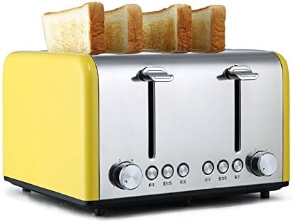 Toaster Red 4pcs Household Automatic Stainless Steel Kitchen Tool 6-speed Adjustment,Yellow-26.228.518.4cm