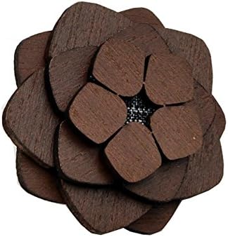Men's 100% Handmade Unique Designed Wood Brooch Flower Boutonniere Fashion Lapel Pin Party Wedding Formal Multi-Color