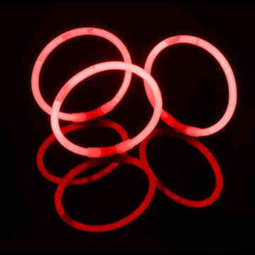 50 - Red 200mm x 5mm Glow Sticks Bracelets