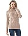 PrettyGuide Women's Turtleneck Sweater Long Sleeve Cable Knit Sweater Pullover Tops L Camel