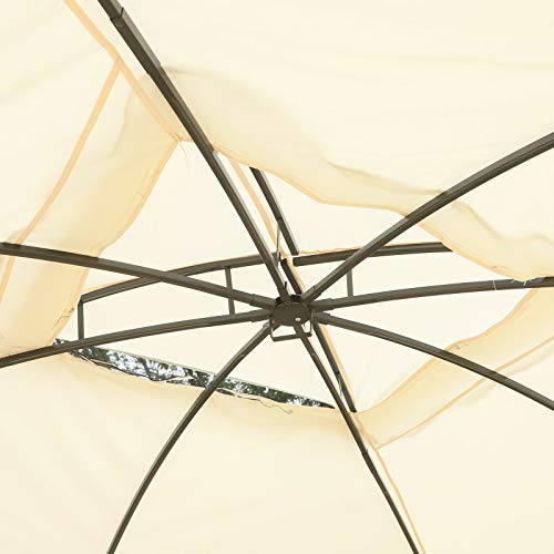 AyaMastro White 2Tier 9.8'L Outdoor Gazebo Canopy Shelter Tent w/Sidewall with Ebook