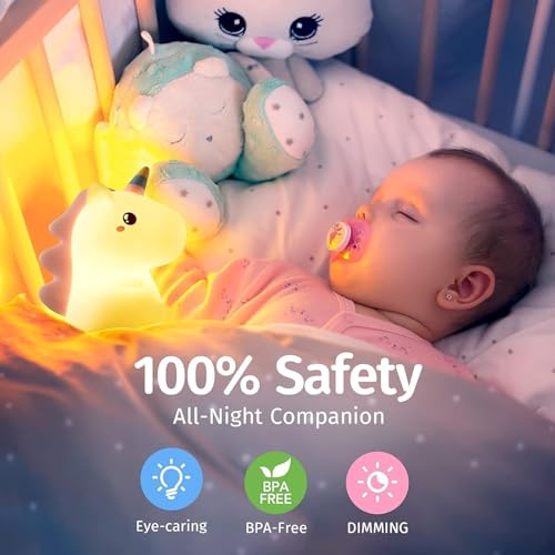 MiniWonders Acrylonitrile Butadiene Styrene Mini Wonders Unicorn Night Lamp for Girls | LED Bedside Lamp for Baby Room | Cute Nursery Light for Kids Bedroom | Decorative Unicorn Lamp for Babies, White 3