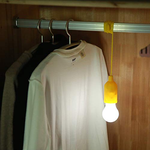 HUAXIE LED Pull Cord Tent Light, Portable Hanging Camping Lantern Indoor Outdoor for Home Decorations LED Lights (Yellow)