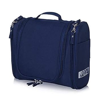 Brown Leaf Navy Blue Toiletry Bag (OP1506)