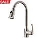 KINGO HOME Commercial High Arch Single Hole Single Handle Stainless Steel Pull Out Brushed Nickel Kitchen Sink Faucets,Dual Function Spout Sprayer