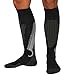 Pure Athlete High Performance Wool Ski Socks - Thermal Warm Merino Wool OTC Sock, Men Women (1 Pair - Black/Grey/Silver, Medium)