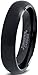 Charming Jewelers Tungsten Wedding Band Ring 4mm for Men Women Comfort Fit Black Domed Brushed
