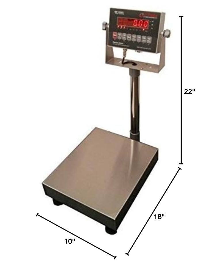 Optima Scales OP-915 NTEP Certified Bench Scale - 100 lb x 0.02 lb, 12x14" Platform for Food Processing & Portion Control