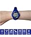 Digital Watch Men Sports Water Resistant 60 Lap 3 Alarm Stainless Steel Ring Stopwatch Dual Time Black Resin Watch Black 442 (Blue-b)