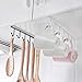 Alliebe 3pcs Mug Cups Wine Glasses Storage Hooks Kitchen Utensil Ties Belts and Scarf Hanging Hook Rack Holder Under Cabinet Closet Without Drilling(White)