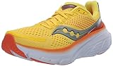 Saucony Men's Guide 17 Sneaker, Pepper/Canary, 7