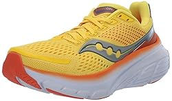 Saucony Men's Guide 17 Sneaker, Pepper/Canary, 7
