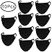 Hicdaw 10 Pcs Cotton Mouth Mask Black Anti Dust Face Mask for Men and Women (Black)