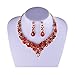 Youfir Bridal Austrian Crystal Necklace and Earrings Jewelry Set Gifts fit with Wedding Dress