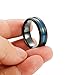 Tungary 8mm Mens Tungsten Rings Wedding Engagement Band Black Blue Grooved Brushed Size 7-14