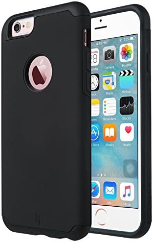 ULAK iPhone 6 Case, iPhone 6S Case Black, Sugar Candy Series Slim Fit Silicone & Hard PC Dual Layer Anti-Slip Drop Protection Case for Apple iPhone 6 & 6S 4.7 Inch, Black