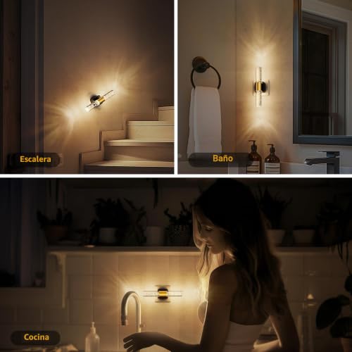 Emeritpro Dimmable Twilight Night Light LED Acrylic 3000K Warm White 180°Rotatable for Children's Rooms Hallway Bedroom Stairs 1 Piece 1W