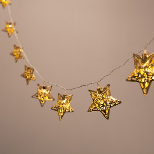 Domire Battery Operated Warm White LED Fairy Lights 10 (Gold) Metal