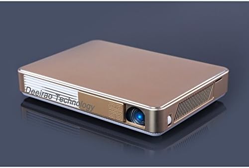 4K UHD 3D DLP Mini Pocket Home Theater Projector Android4.4 Octa Core GPU 1280x720 Native Resolution Support 2160P 1080P HDMI USB LED Lamp Alloy Body Youtube Facebook Gold