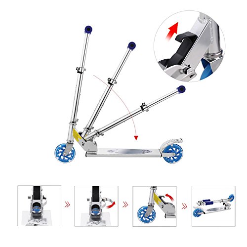 Fashine 2 Wheel 3 Level Adjustable Scooter with Led up Wheels for Kids Girls Boys 3- 10 Old, Christmas Toy Scooter