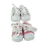 American Fashion World 2 Pack of Low Top Sneakers: White and Pink | Fits 14