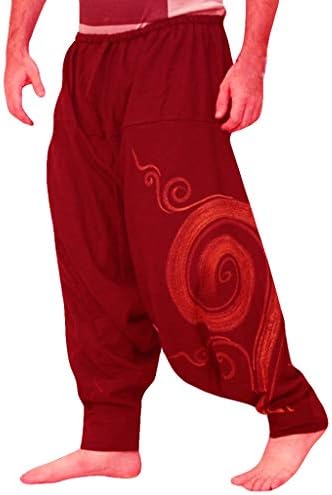 XBDI Men's Printed Pants, Ethnic Printed Style with Pocket Training Yoga Work Sports Trousers Pants