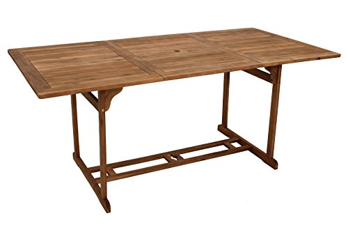 DEGAMO Gartentisch KORFU 90x180cm rechteckig, Akazie Holz braun geölt, Outdoor