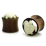 Organic Real Wood Sea Turtle Hollow Expander Ear Plugs
