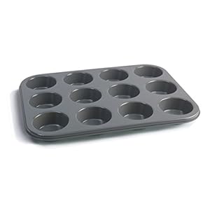 Jamie-Oliver-Bakeware-Range-Non-Stick-Muffin-Tin-with-12-Holes-Carbon-SteelHarbour-Blue Jamie Oliver Bakeware Range Non-Stick Muffin Tin with 12 Holes, Carbon Steel/Harbour Blue