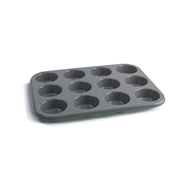 Jamie-Oliver-Bakeware-Range-Non-Stick-Muffin-Tin-with-12-Holes-Carbon-SteelHarbour-Blue Jamie Oliver Bakeware Range Non-Stick Muffin Tin with 12 Holes, Carbon Steel/Harbour Blue