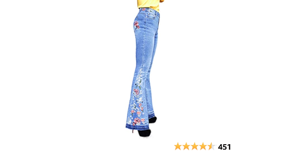 jeans with embroidery on bottom