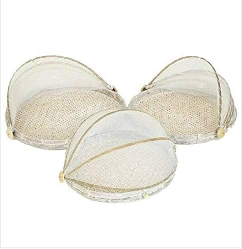 Homes on Trend Food Cover Tents Set of 3 Fruit Vegetable Bread Cake BBQ Covers Pop Up Storage Container Outdoor Picnic Mesh Net Tent Basket with Gauze Umbrella To Keep Out Flies Wasps Bugs Mosquitoes