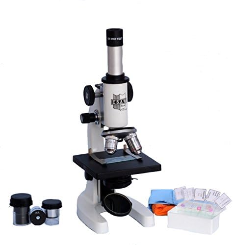 INDIA ESAW Student Compound Micrscope(Magnification 100X-675X) with 10X Wide Field Eyepiece and Slide Box(Containing 5 Prepared Blank Slides)