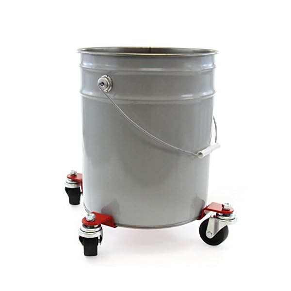 Heavy Duty 5 Gallon Drum Bucket Dolly Dollies Steel Frame Easy Push Roll Swivel Casters Best
